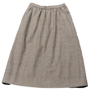 Vintage Evan-Picone Brown Tweed Wool Midi Skirt - Size 8